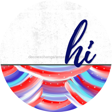 Patriotic Door Hanger Hi Dco - 01459 - Dh 18’ Round Wood